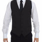 Gray Wool Stretch Dress Vest Jacket Blazer