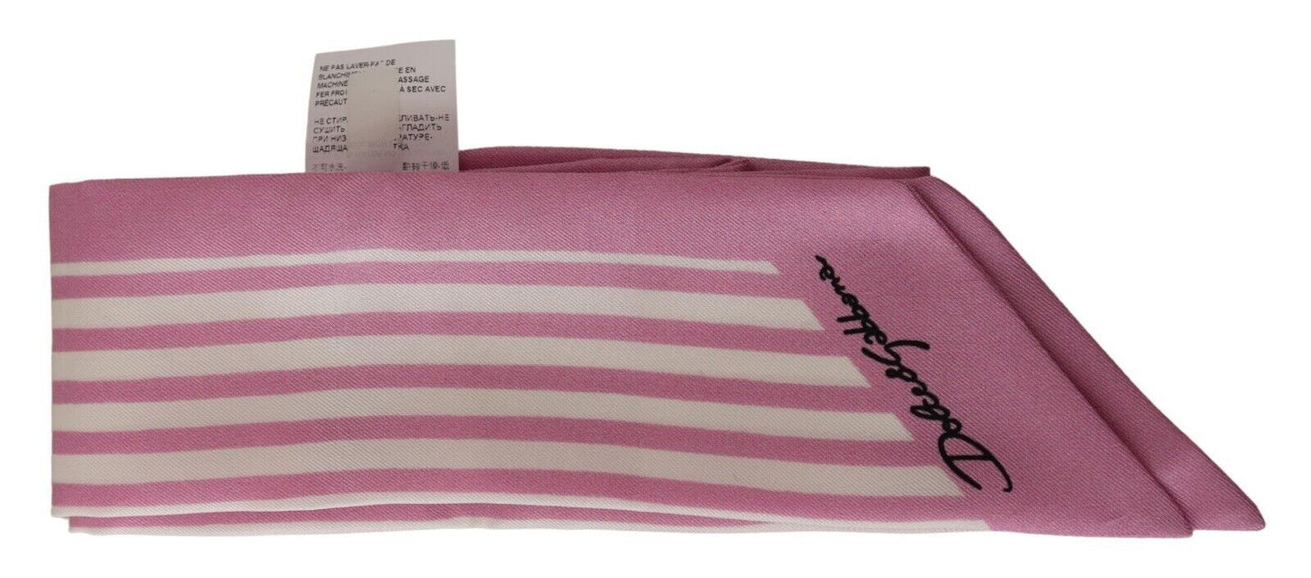 Silk Striped Cannes Jet'aime Scarf