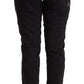 Black Cotton Distressed Low Waist Slim Fit Denim Jeans