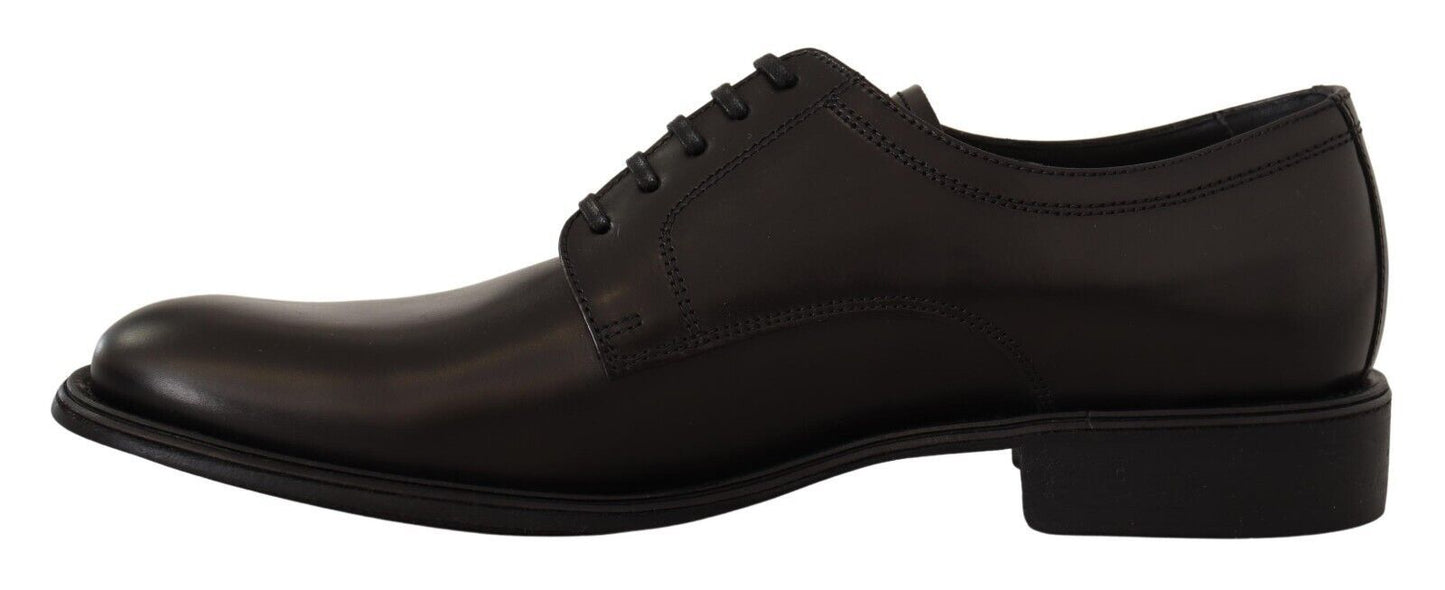 Elegant Black Leather Derby Shoes