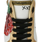 White Roses Sequined Crystal Womens Sneakers Shoes