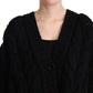 Black Wool Cashmere Knit Cardigan Sweater