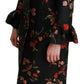 Black Floral Embroidered Jacket Coat