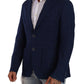 Navy Blue Check Single Breasted Blazer