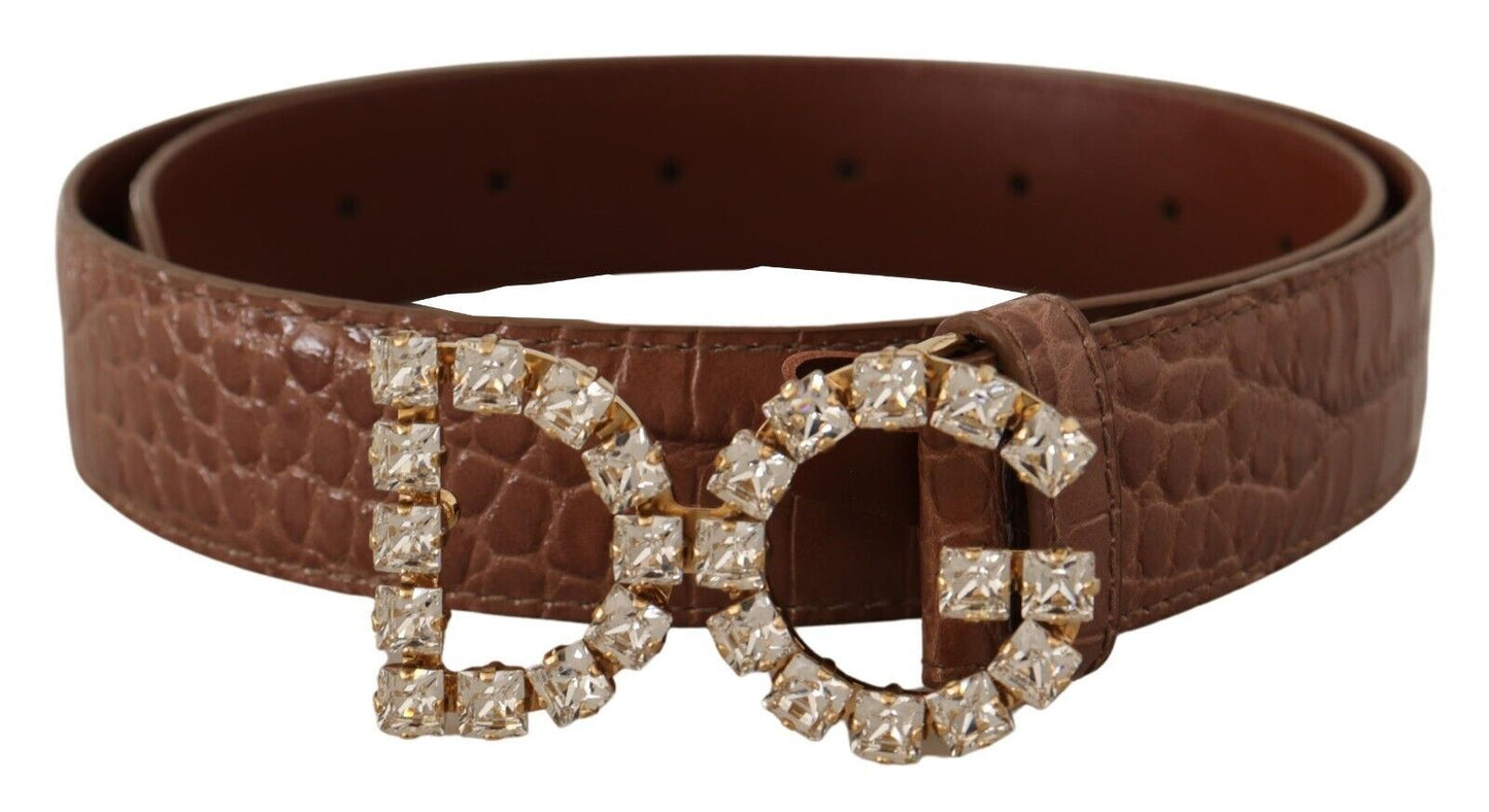 Elegant Crystal Buckle Leather Belt