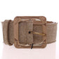 Elegant Beige Leather-Linen Blend Belt