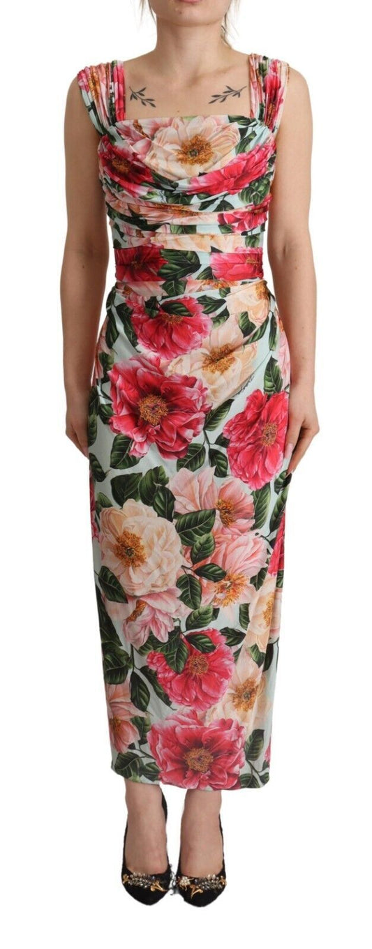 Floral Elegance Maxi Sheath Dress