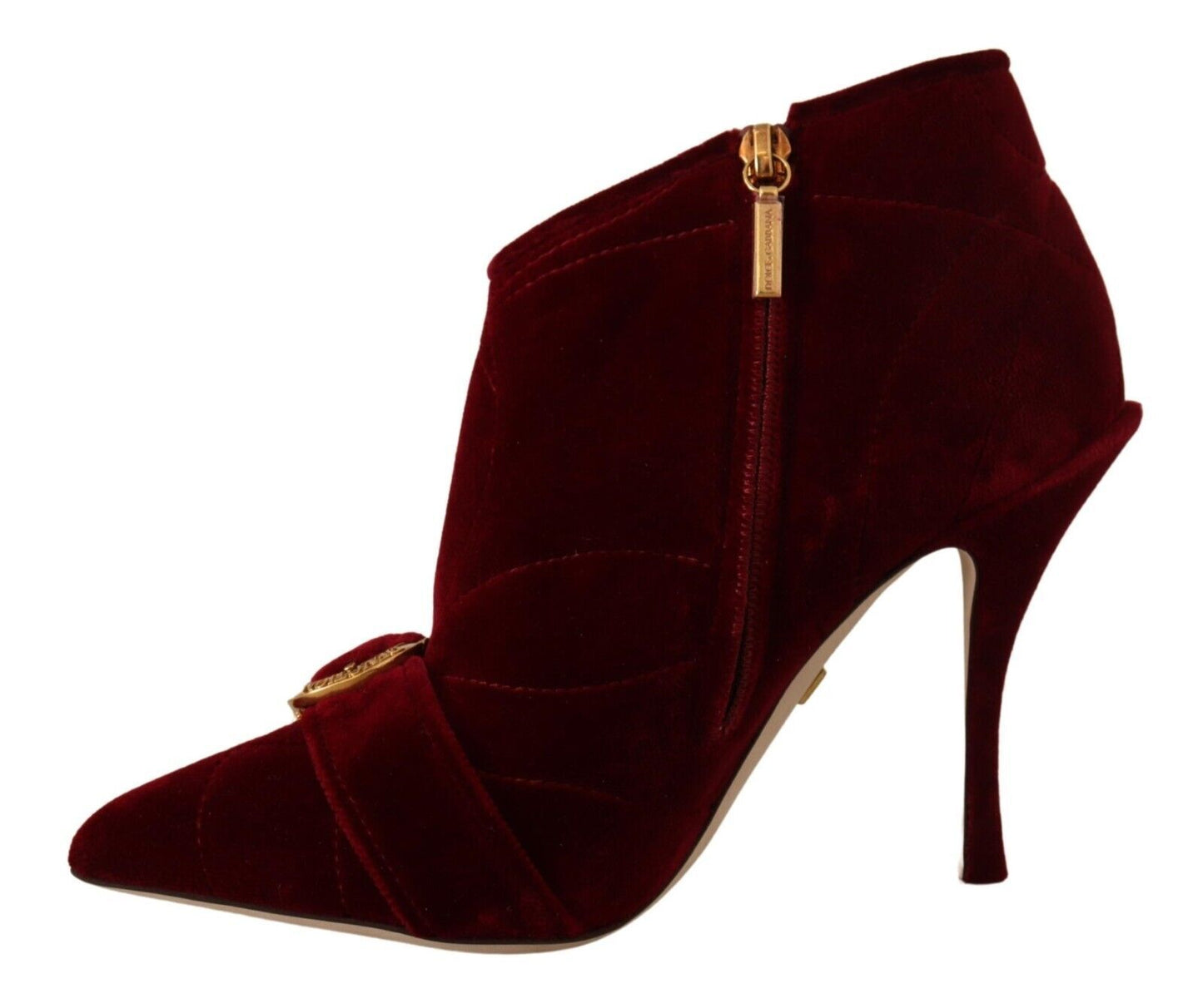 Elegant Bordeaux Velvet Ankle Boots