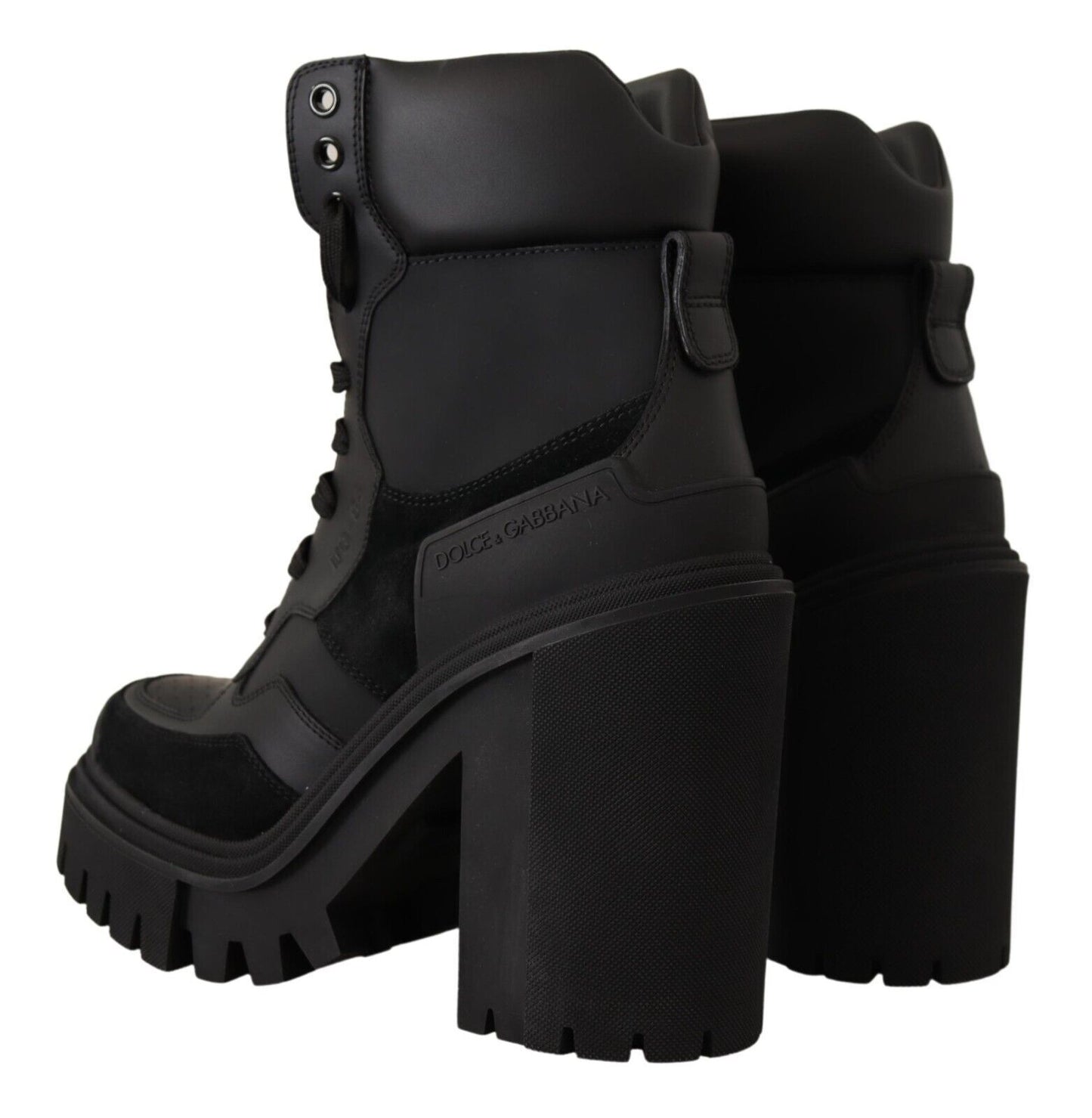 Elegant Black Leather Mid Calf Boots