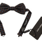 Elegant Black Silk Bow Tie with Unique Metal Clasp