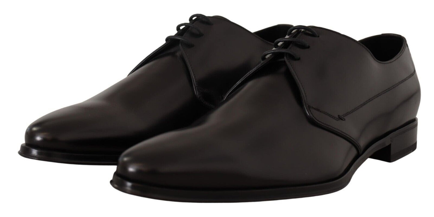 Elegant Black Leather Derby Shoes