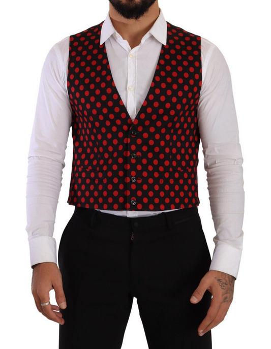 Elegant Polka Dot Dress Vest