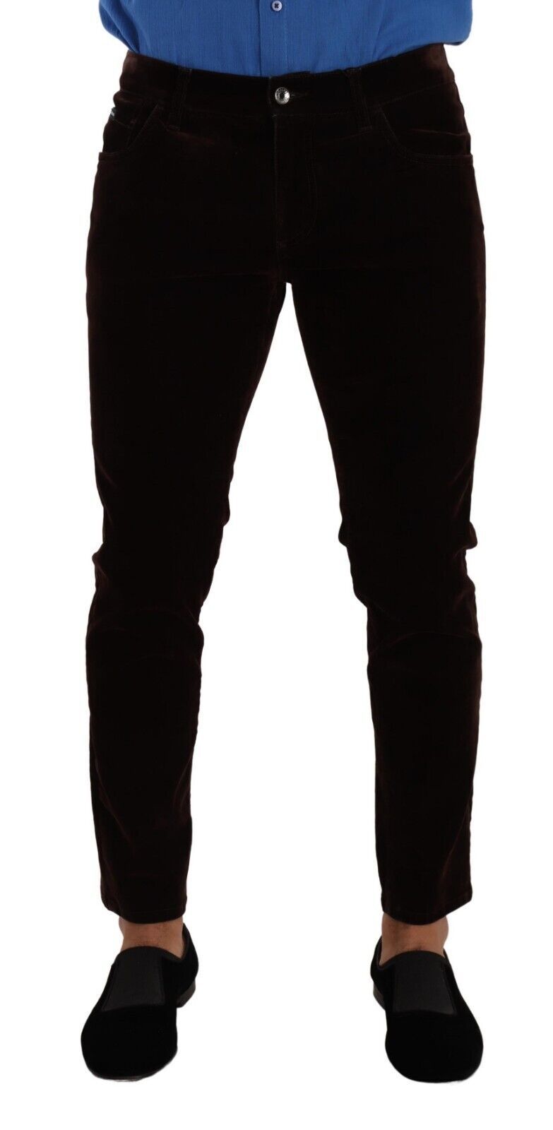 Brown Cotton Stretch Skinny Denim Jeans