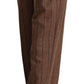 Brown Alpaca Wool High Waist Straight Pants