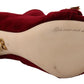 Elegant Bordeaux Velvet Ankle Boots