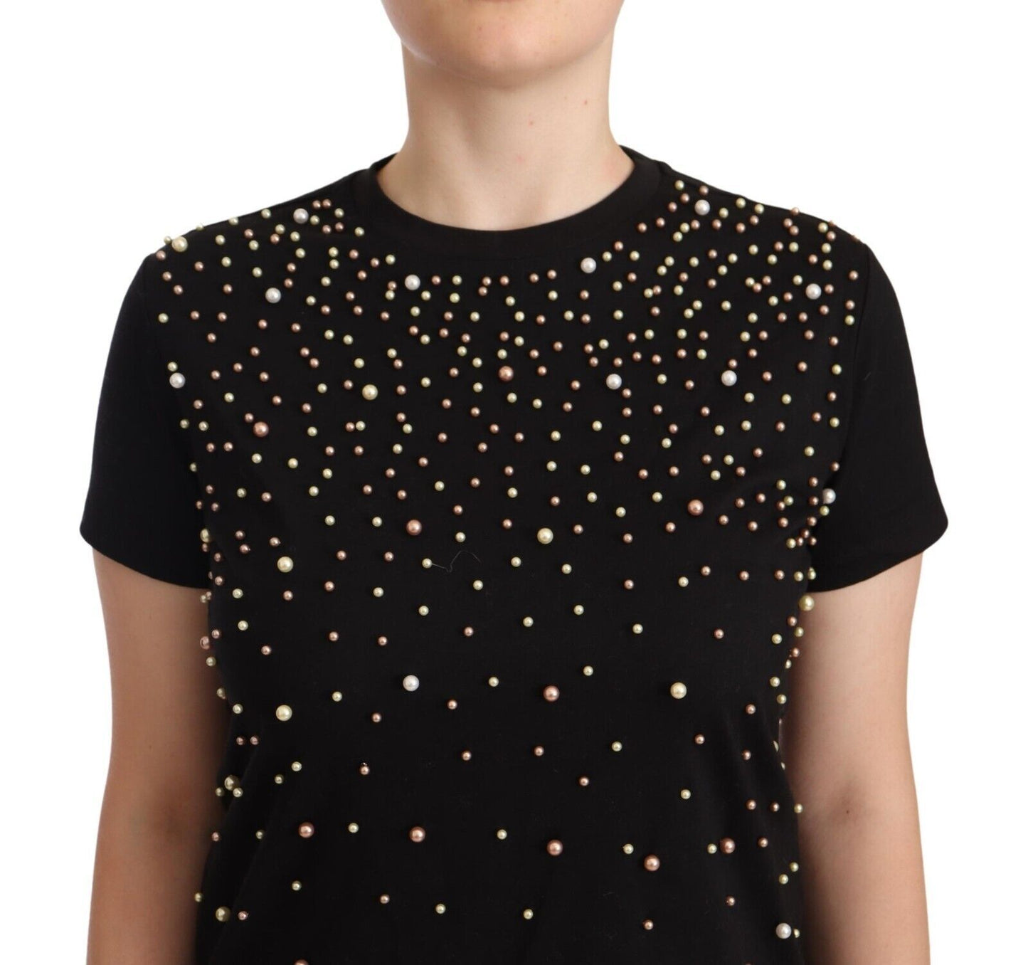 Elegant Embellished Cotton Jersey Tee