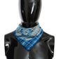 Blue Stripe Floral Printed Bandana Cotton Square Scarf