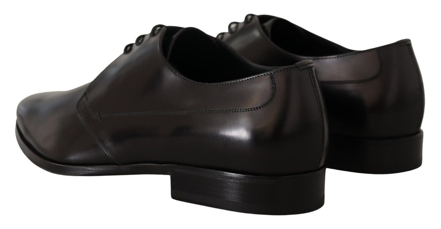 Elegant Black Leather Derby Shoes