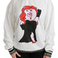 Chic Crew-Neck Pullover Sweater with Unique Print
