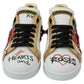 White Roses Sequined Crystal Womens Sneakers Shoes