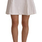 White High Waist A-line Mini Cotton Skirt