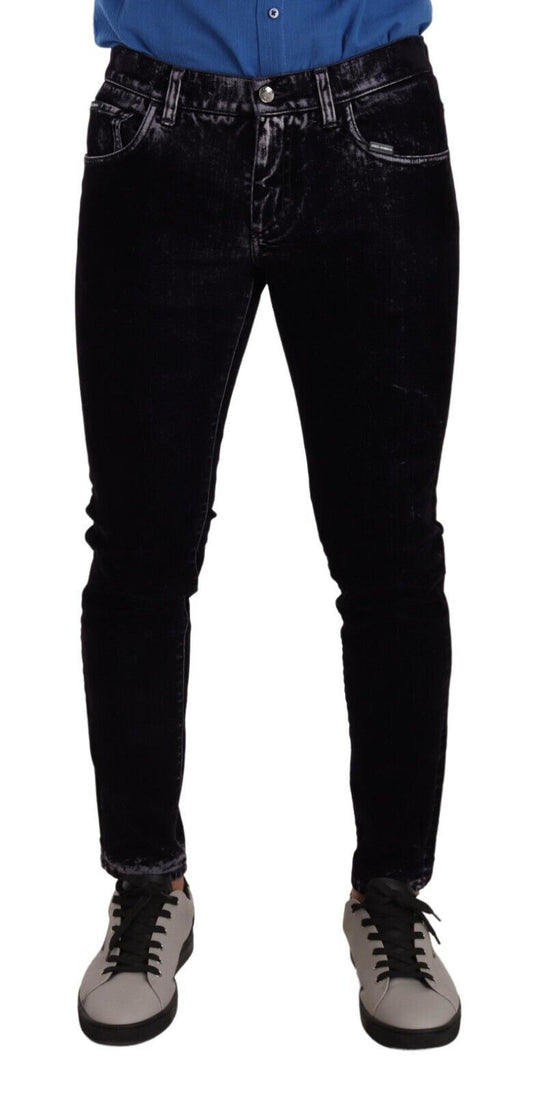 Purple Cotton Stretch Skinny Men Denim Jeans