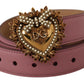 Regal Heart Buckle Patent Leather Belt