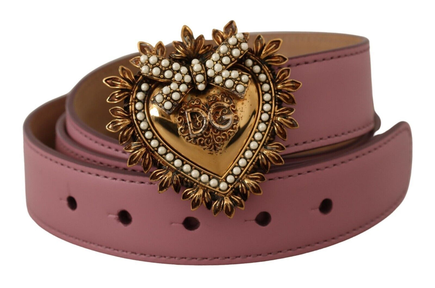 Regal Heart Buckle Patent Leather Belt