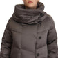Elegant Gray Quilted Long Jacket