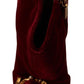 Elegant Bordeaux Velvet Ankle Boots
