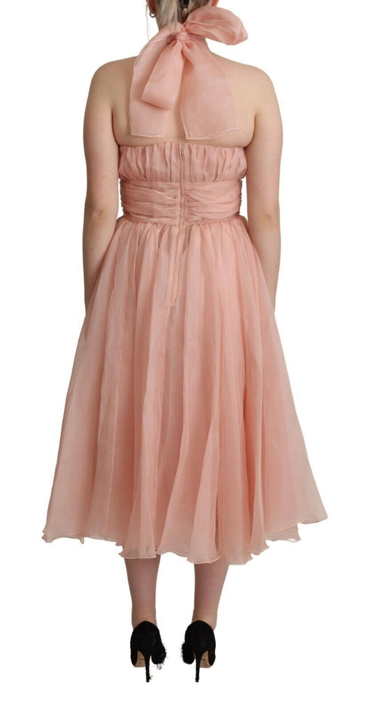 Elegant Silk Chiffon A-Line Midi Dress