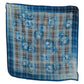 Blue Stripe Floral Printed Bandana Cotton Square Scarf