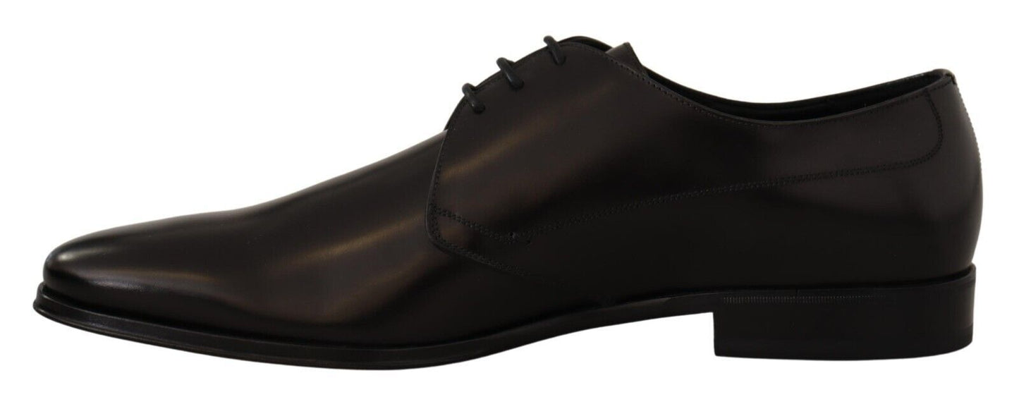 Elegant Black Leather Derby Shoes