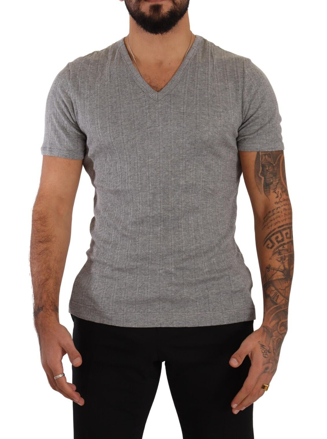 Light Gray Modal Deep V-neck T-shirt Underwear