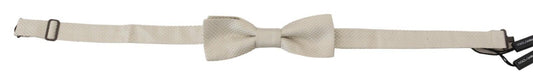 Elegant White Silk Bow Tie