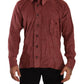 Elegant Red Cotton Button-Down Shirt