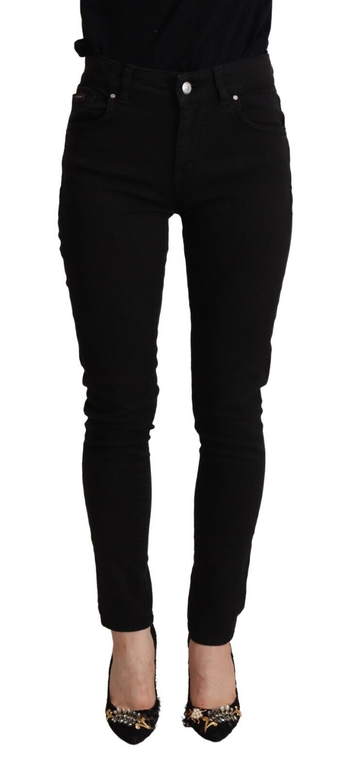 Elegant Slim Fit Black Denim Jeans