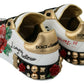 White Roses Sequined Crystal Womens Sneakers Shoes