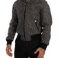 Elegant Houndstooth Bomber Jacket