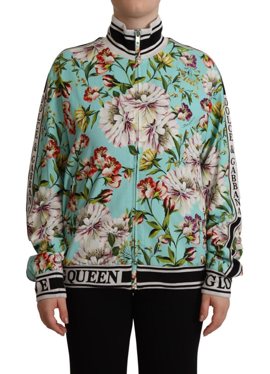 Floral Zip Bomber Sweater Extravaganza