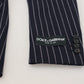 Elegant Navy Slim Fit Wool Blazer