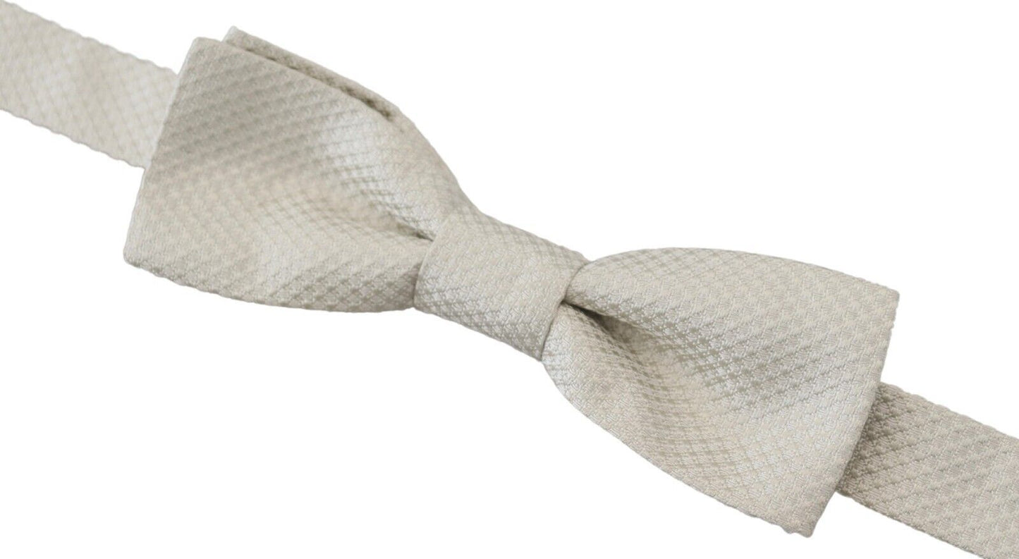 Elegant White Silk Bow Tie