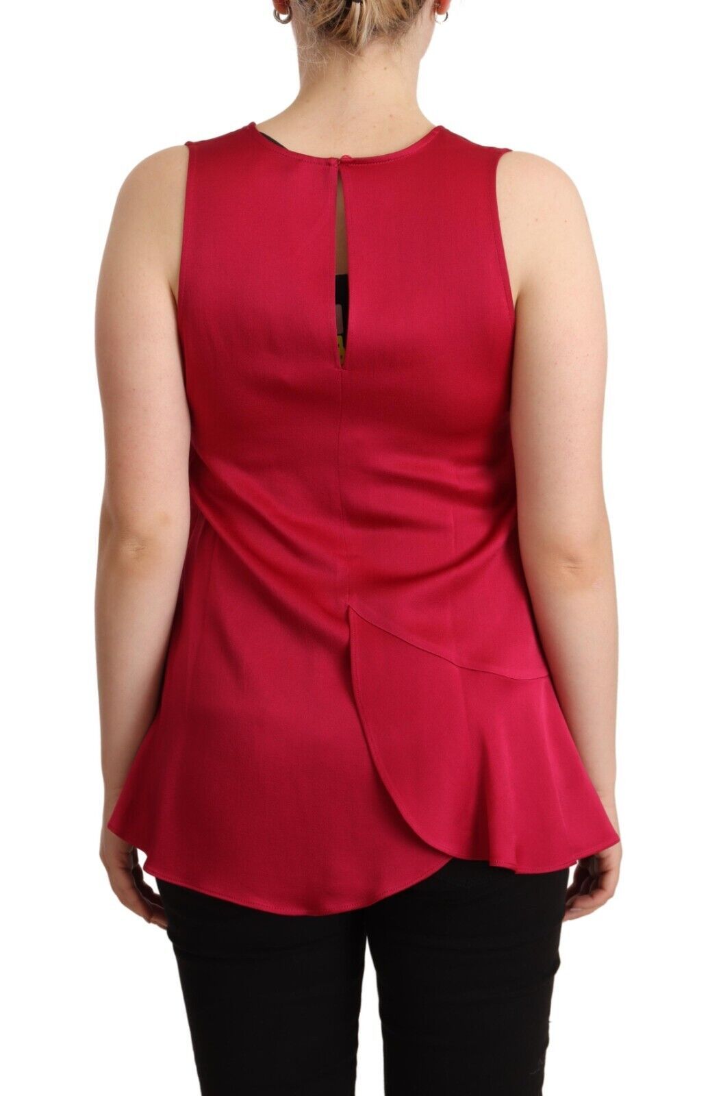 Elegant Red V-Neck Sleeveless Tank Top