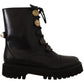 Authentic Leather Biker Boots in Chic Black