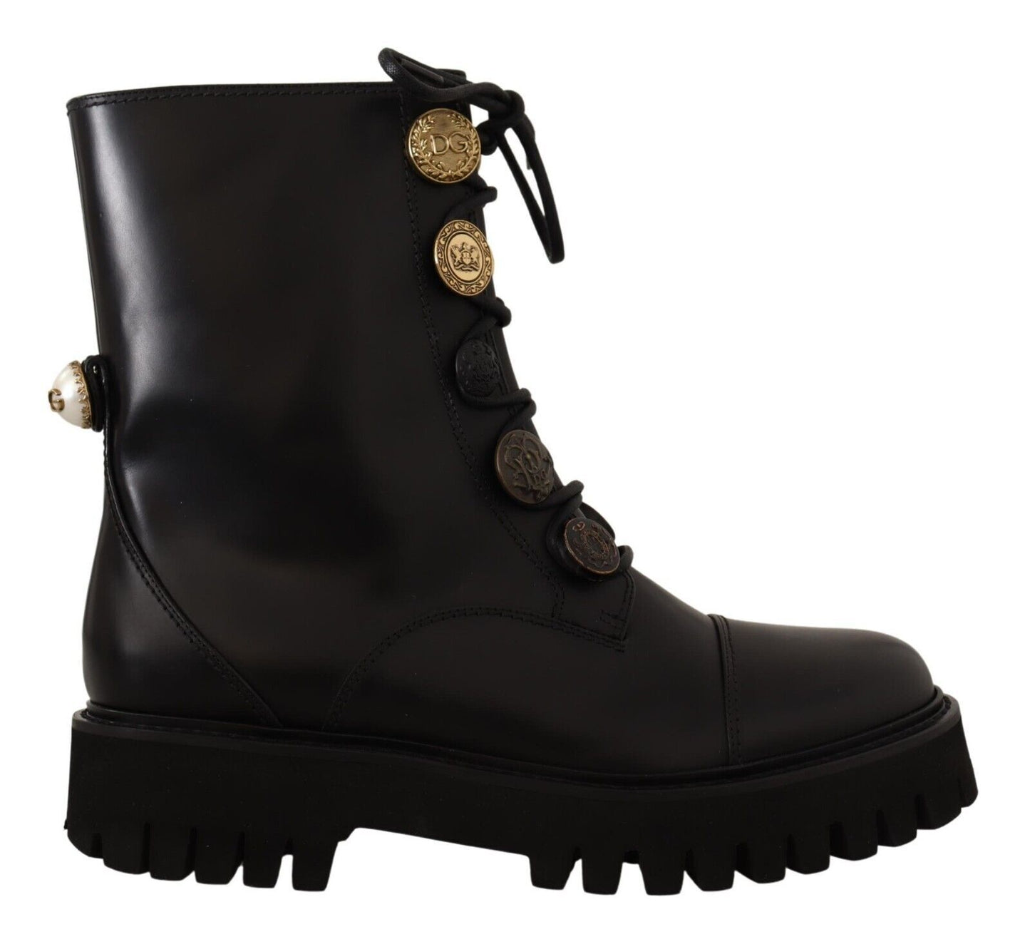 Authentic Leather Biker Boots in Chic Black