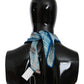 Blue Stripe Floral Printed Bandana Cotton Square Scarf