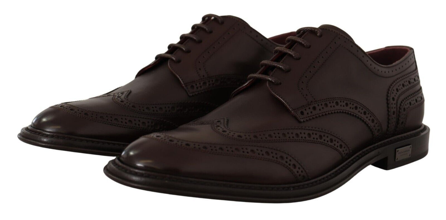 Elegant Calfskin Derby Oxford Wingtips