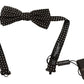 Elegant Black Silk Dotted Bow Tie