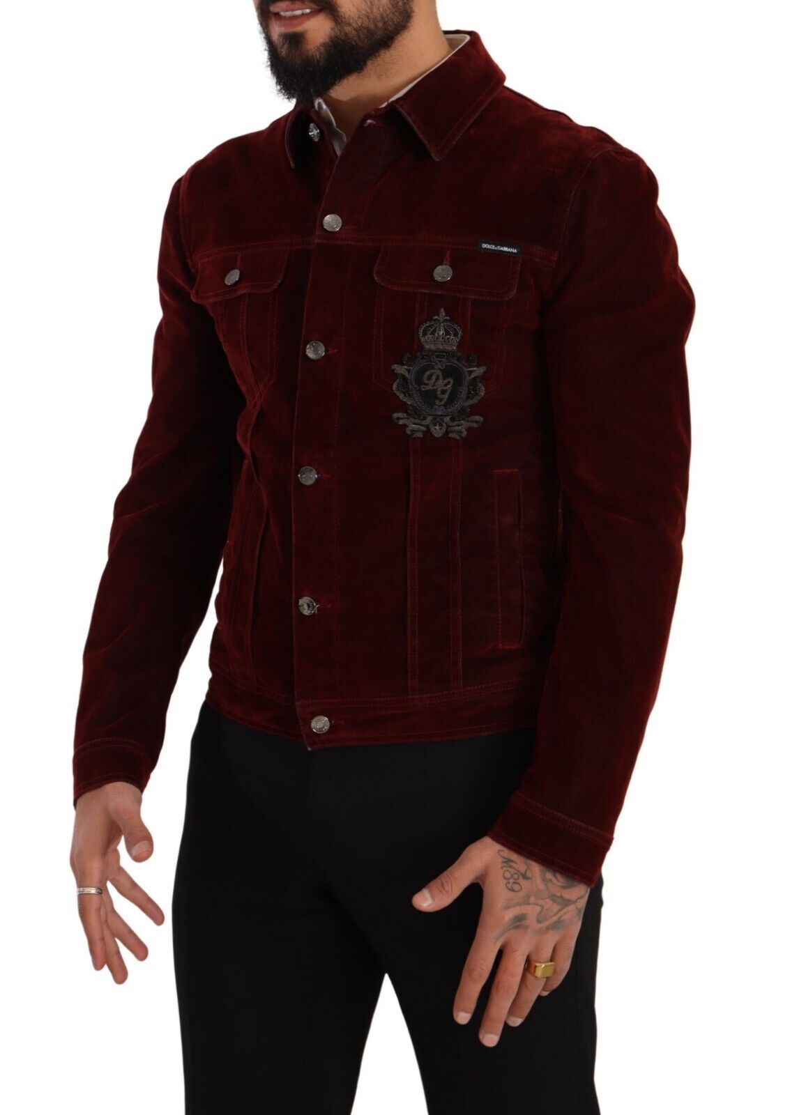 Elegant Burgundy Biker Velvet Jacket