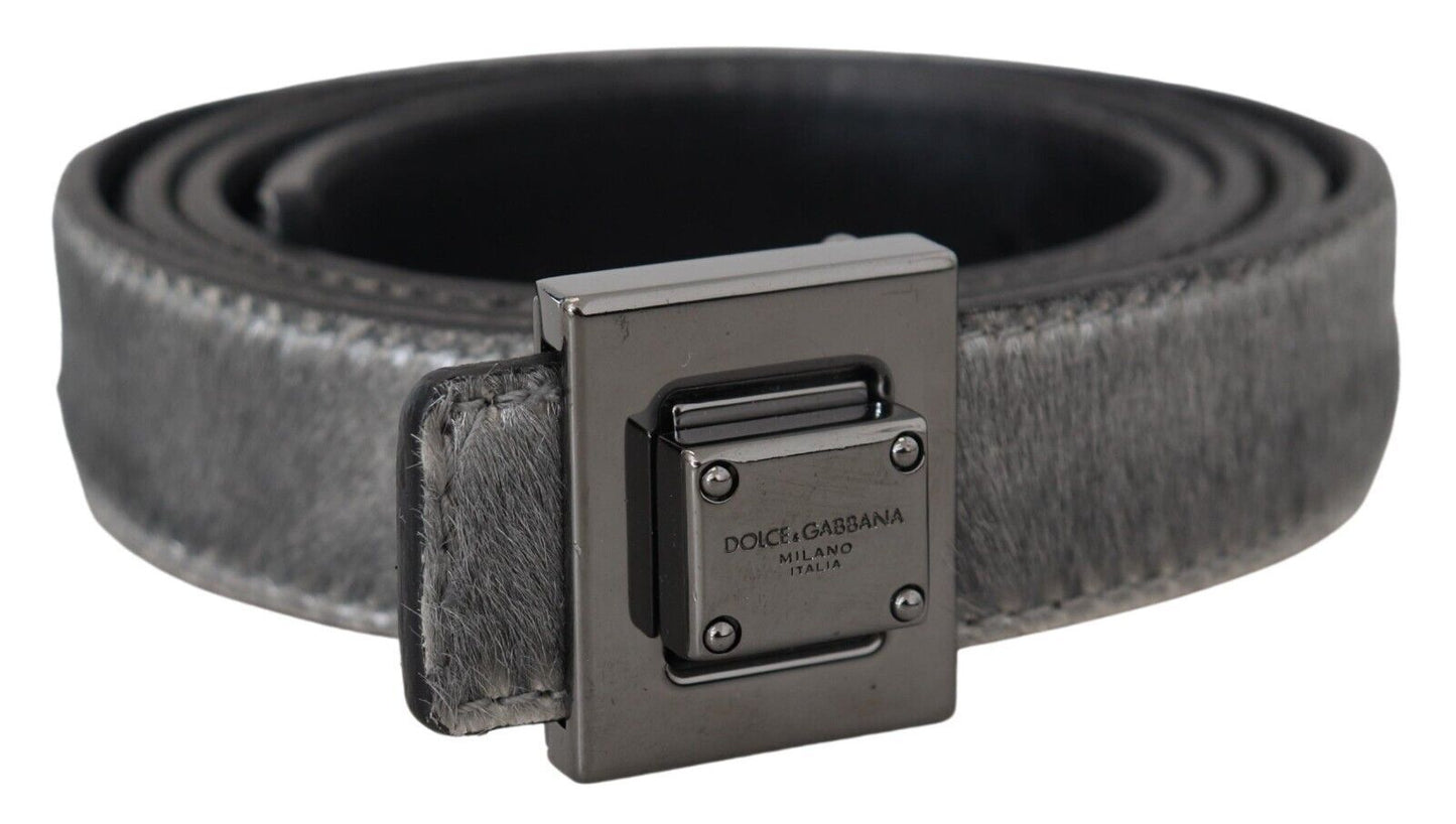 Elegant Silver Leather Designer Belt